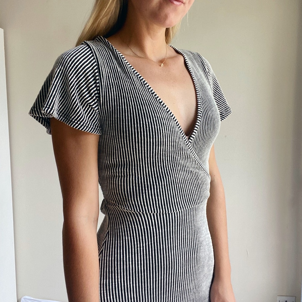 NWT black and white stripped maxi dress